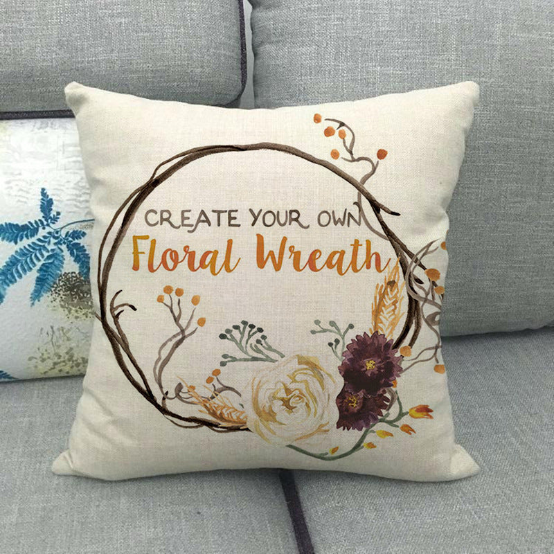 Painted pumpkin linen pillowcase - SKY SUPPLYIFY 