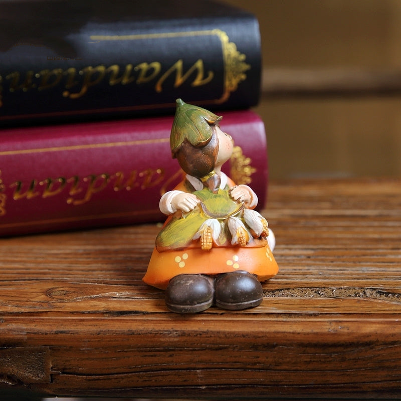 Pumpkin Country Couple Resin Figurines – Fall Harvest Character Ornaments for Home Decor - SKY SUPPLYIFY 