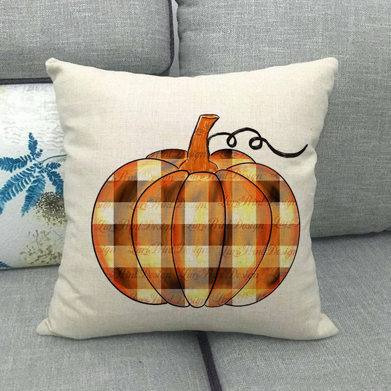 Painted pumpkin linen pillowcase - SKY SUPPLYIFY 