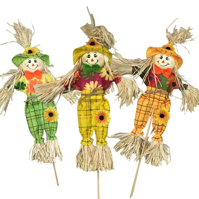 Standing Pumpkin Ornament – Scary Rural Halloween Scarecrow Decoration - SKY SUPPLYIFY 