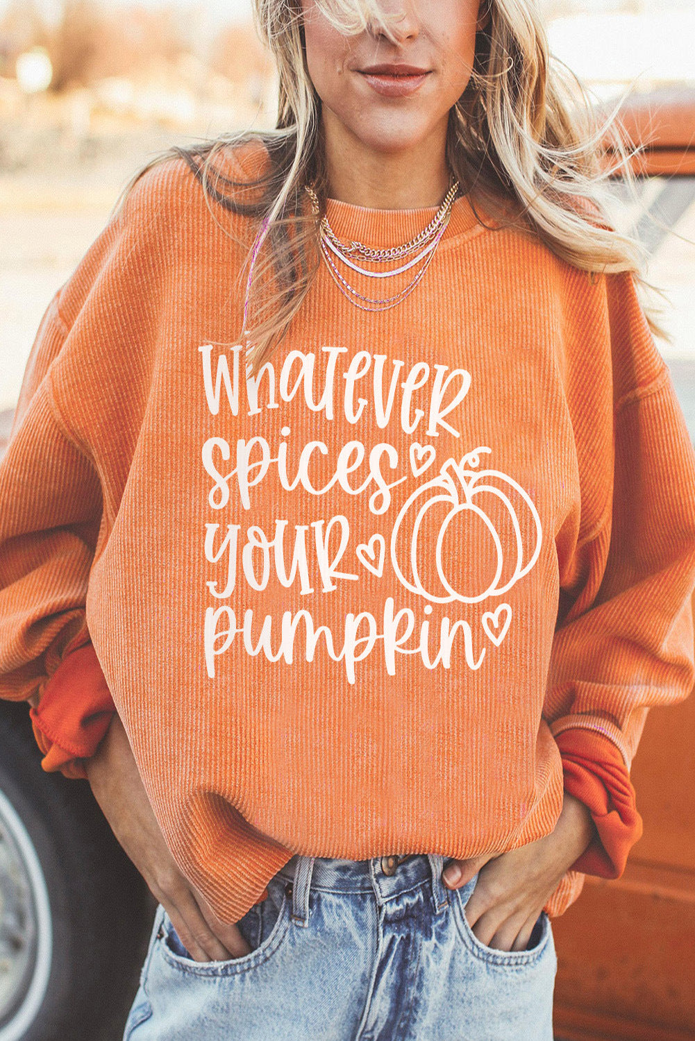 Women’s Fashion Halloween Sweater – Pumpkin Head Design Cozy Fall Pullover - SKY SUPPLYIFY 