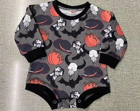 Baby Halloween Pumpkin Romper – Cute Fall Bodysuit with Pumpkin Print - SKY SUPPLYIFY 