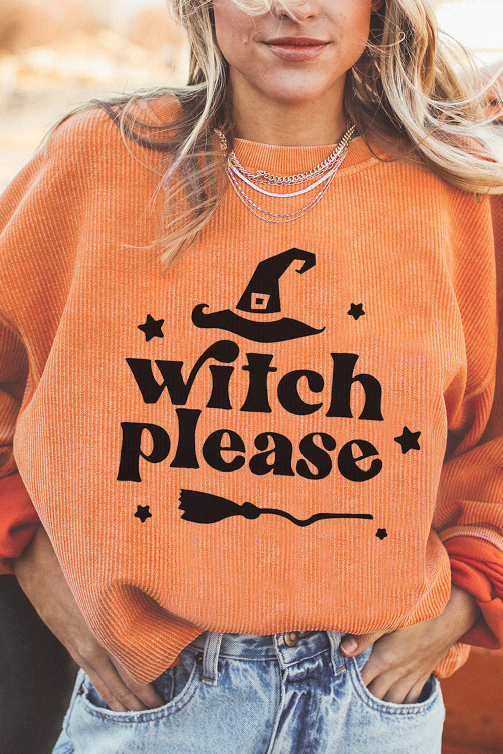Women’s Fashion Halloween Sweater – Pumpkin Head Design Cozy Fall Pullover - SKY SUPPLYIFY 