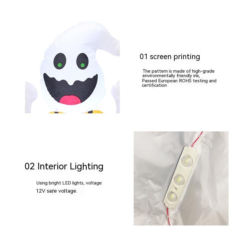 Wansheng Pumpkin Inflatable Model 12 M Strap Pumpkin Ghost Halloween Decoration - SKY SUPPLYIFY 